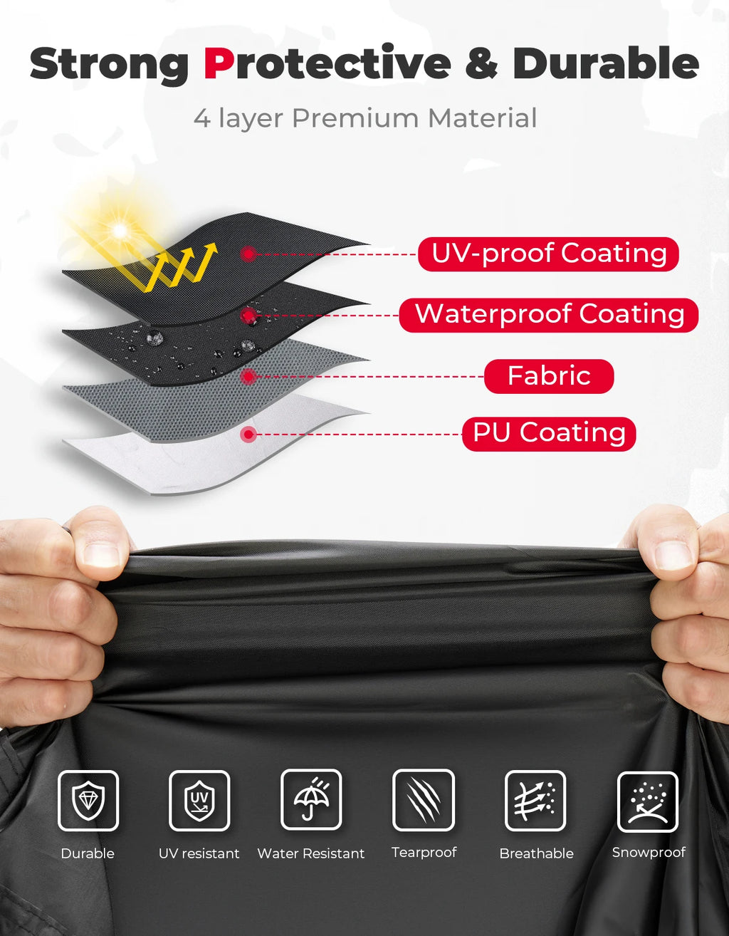 KEMIMOTO 4-Seater UTV Cover | Waterproof Oxford Fabric UTV Protective Cover Nixie