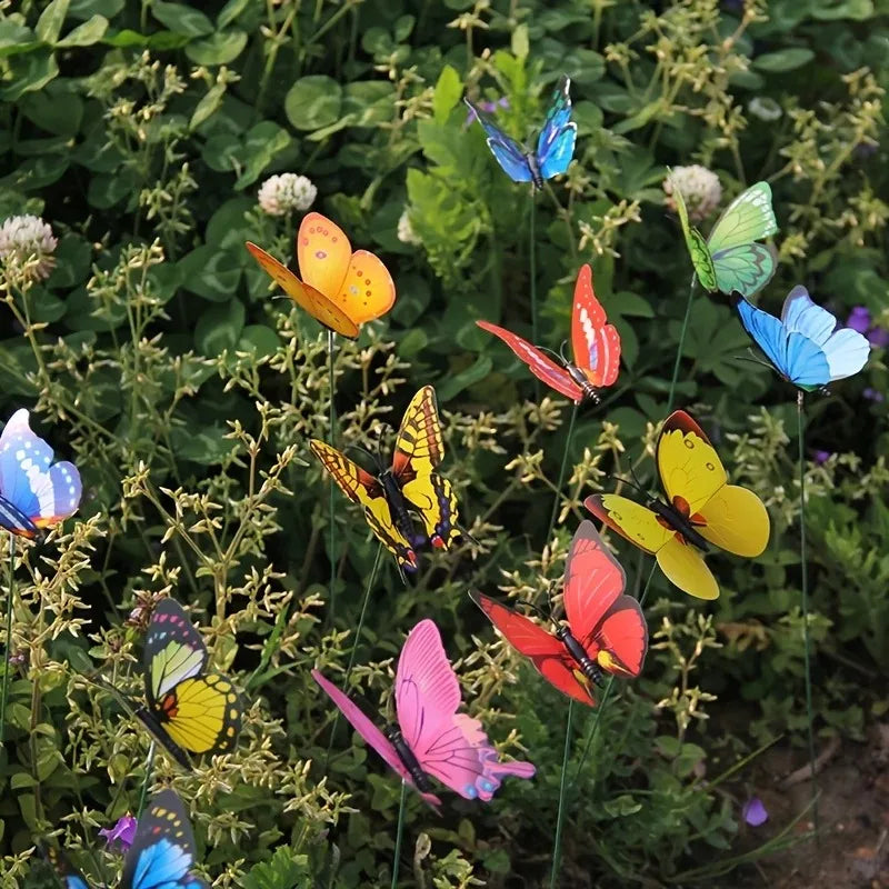 10pcs 3D Butterfly Garden Stakes – Yard & Flower Pot Decor Garden Decoration Stakes Nixie