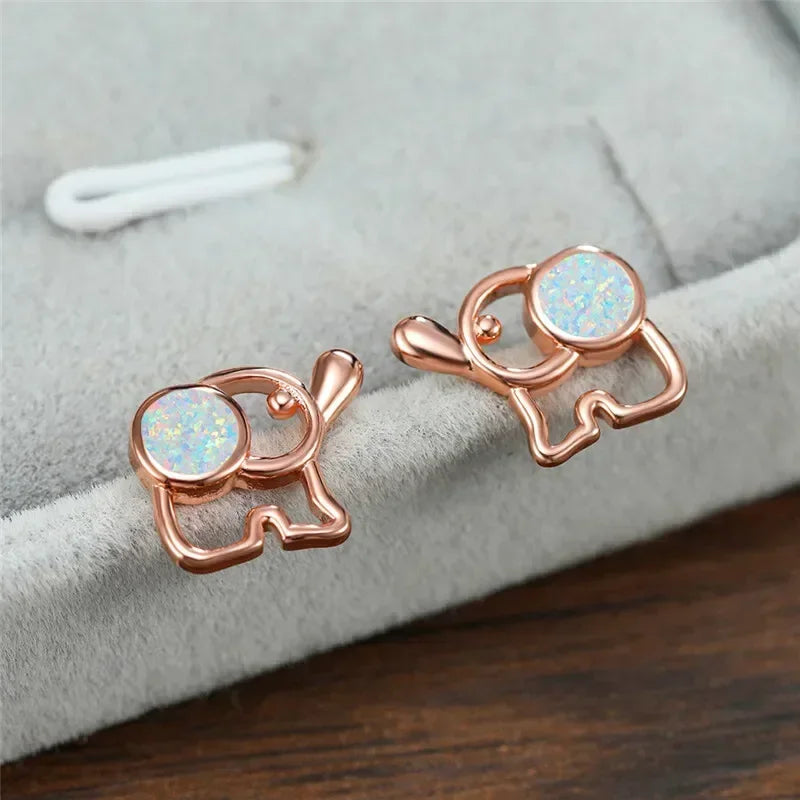 Crystal Elephant Dangle Earrings – Zinc Alloy Animal Jewelry
