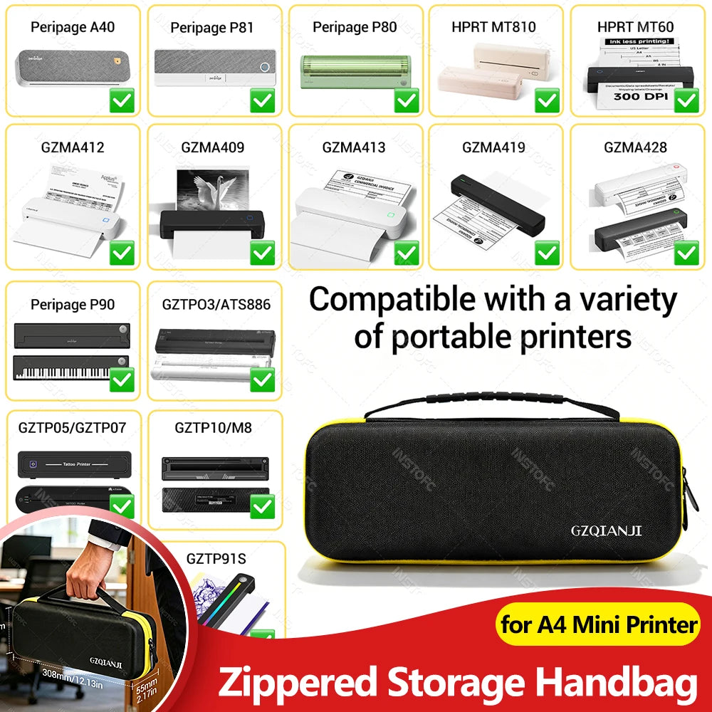 A4 Mini Portable Printer EVA Carry Case Bag for A40 Printer