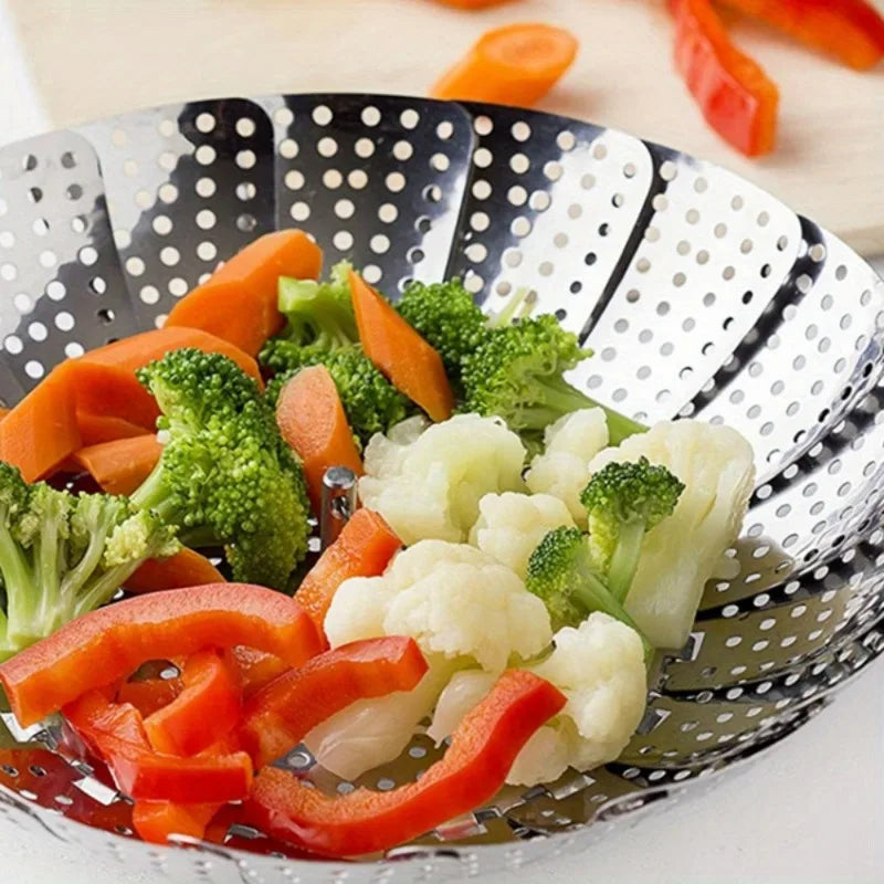 Stainless Steel Expandable Steamer Basket 6–10.5" Foldable Steamer Basket Nixie