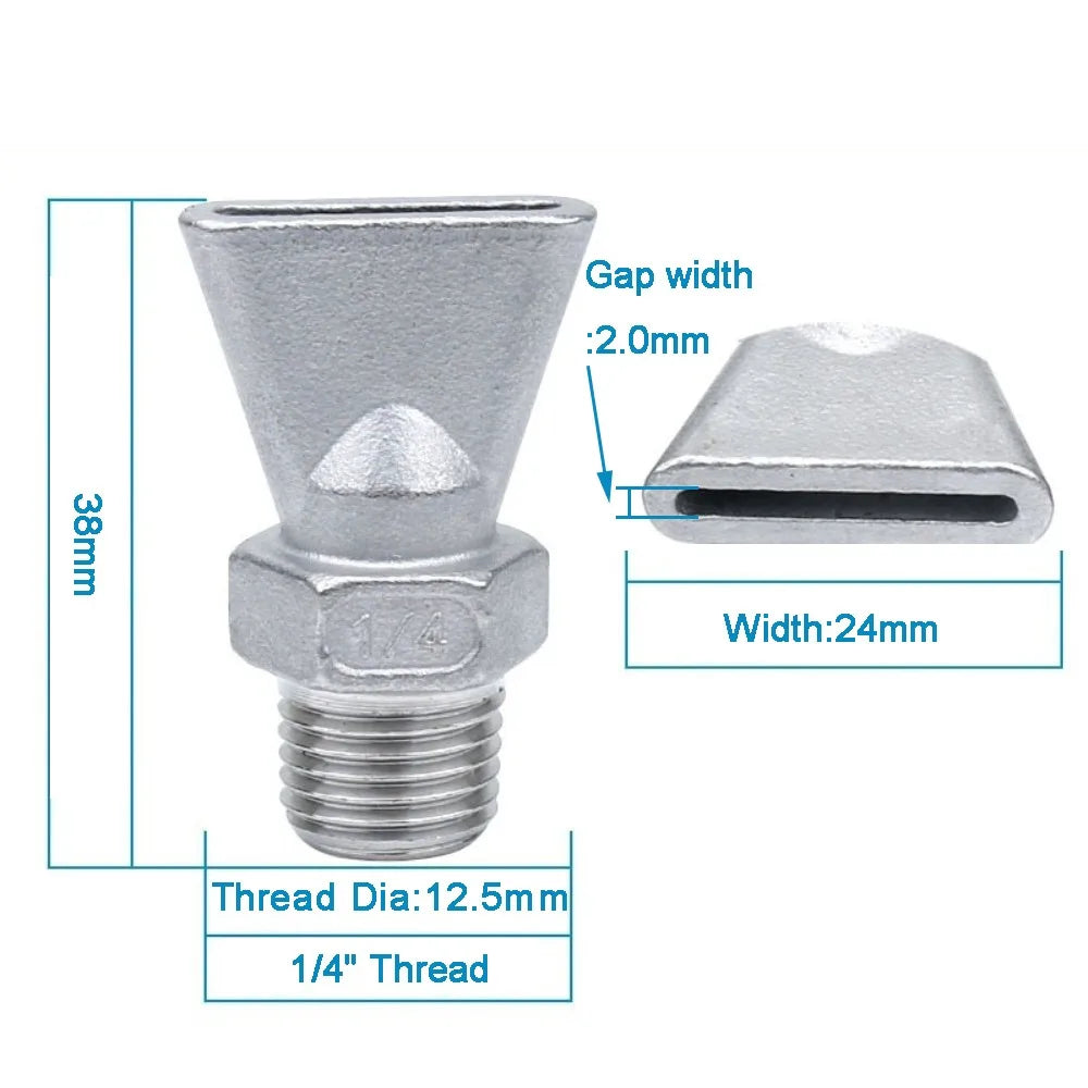 304 Stainless Steel Duckbill Air Knife Nozzle | High-Temp Industrial Spray Nozzle Nixie Gap 2.0mm-1-4 inch