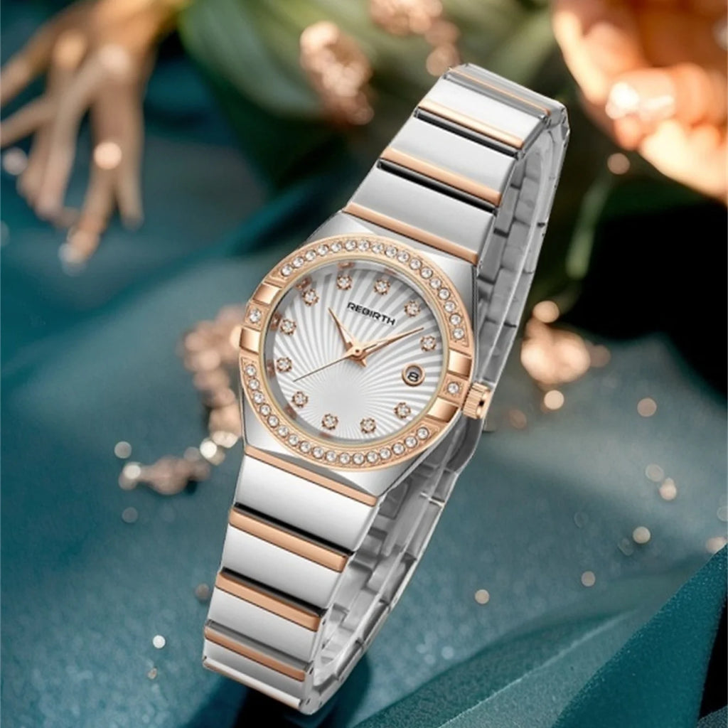 REBIRTH Luxury Women's Quartz Watch – Waterproof & Luminous Women's Quartz Watch Nixie