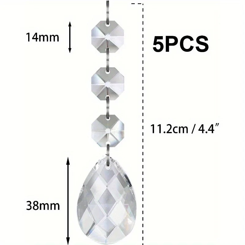 5PCS Snowflake Crystal Acrylic Ornaments – Christmas & Wedding Décor Christmas Ornaments Nixie Teardrop