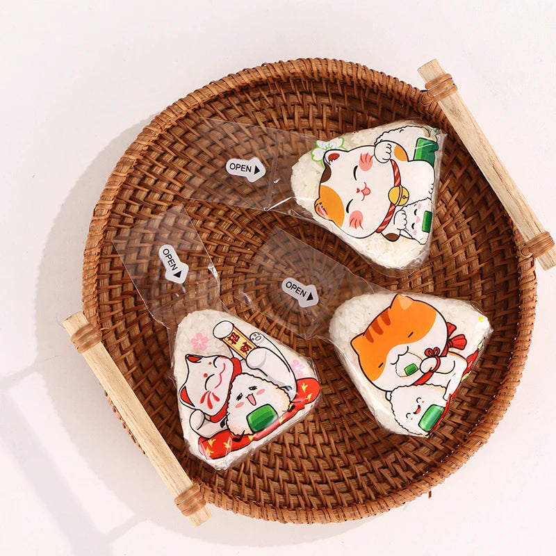 50/100Pcs Japanese Onigiri Triangle Rice Ball Packaging Bags Food Packaging Bags Nixie