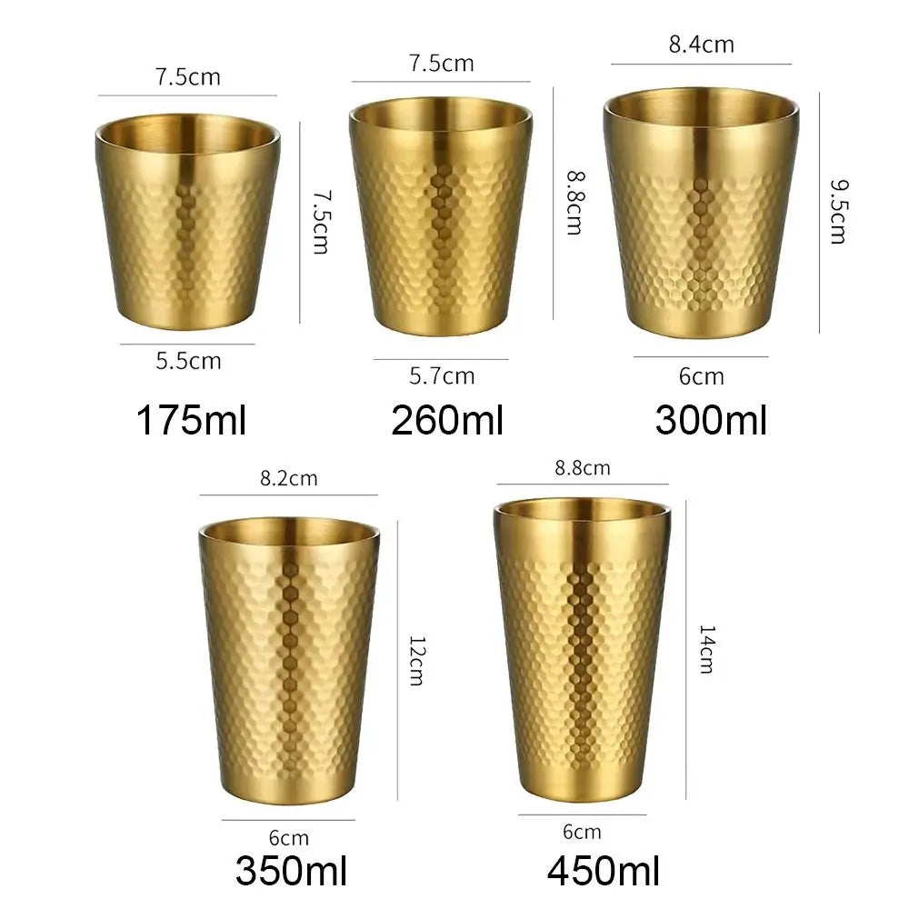 Double-Wall Stainless Steel Beer Cups – Hammered Texture Mugs Insulated Beer Mug Nixie