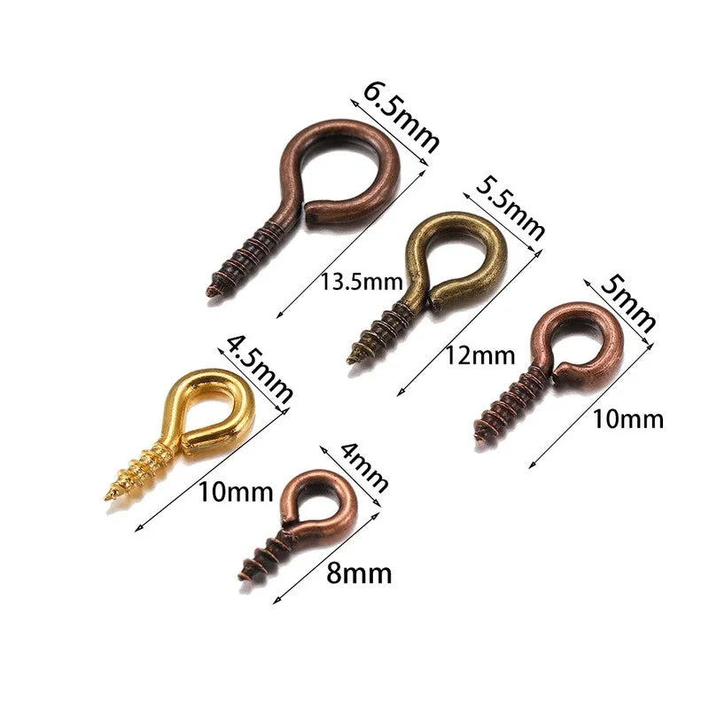 100pcs Mini Screw Eye Pins Eyelets Gold Silver Jewelry Findings DIY Jewelry Findings Nixie