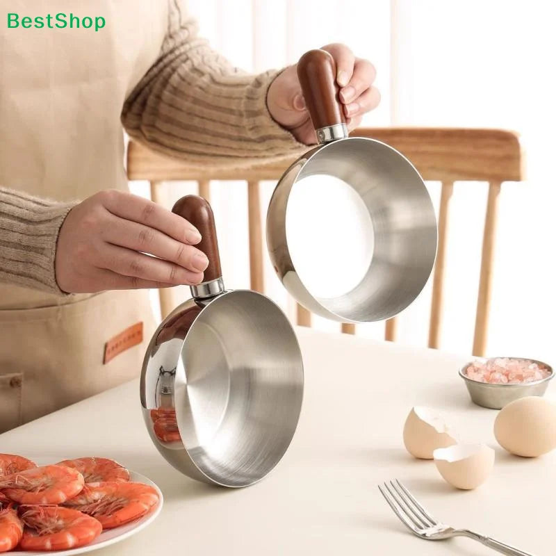 Stainless Steel Saucepan Wooden Handle – Induction & Gas Compatible Stainless Steel Saucepan Nixie