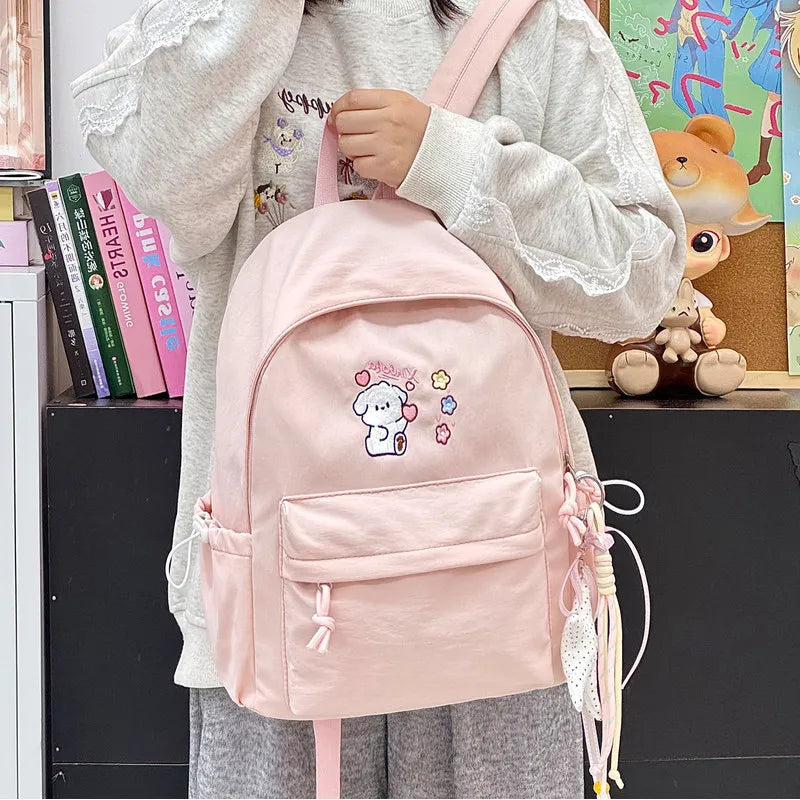Cute Cartoon Embroidered Backpack – Lightweight Girls School Bag Girls School Backpack Nixie