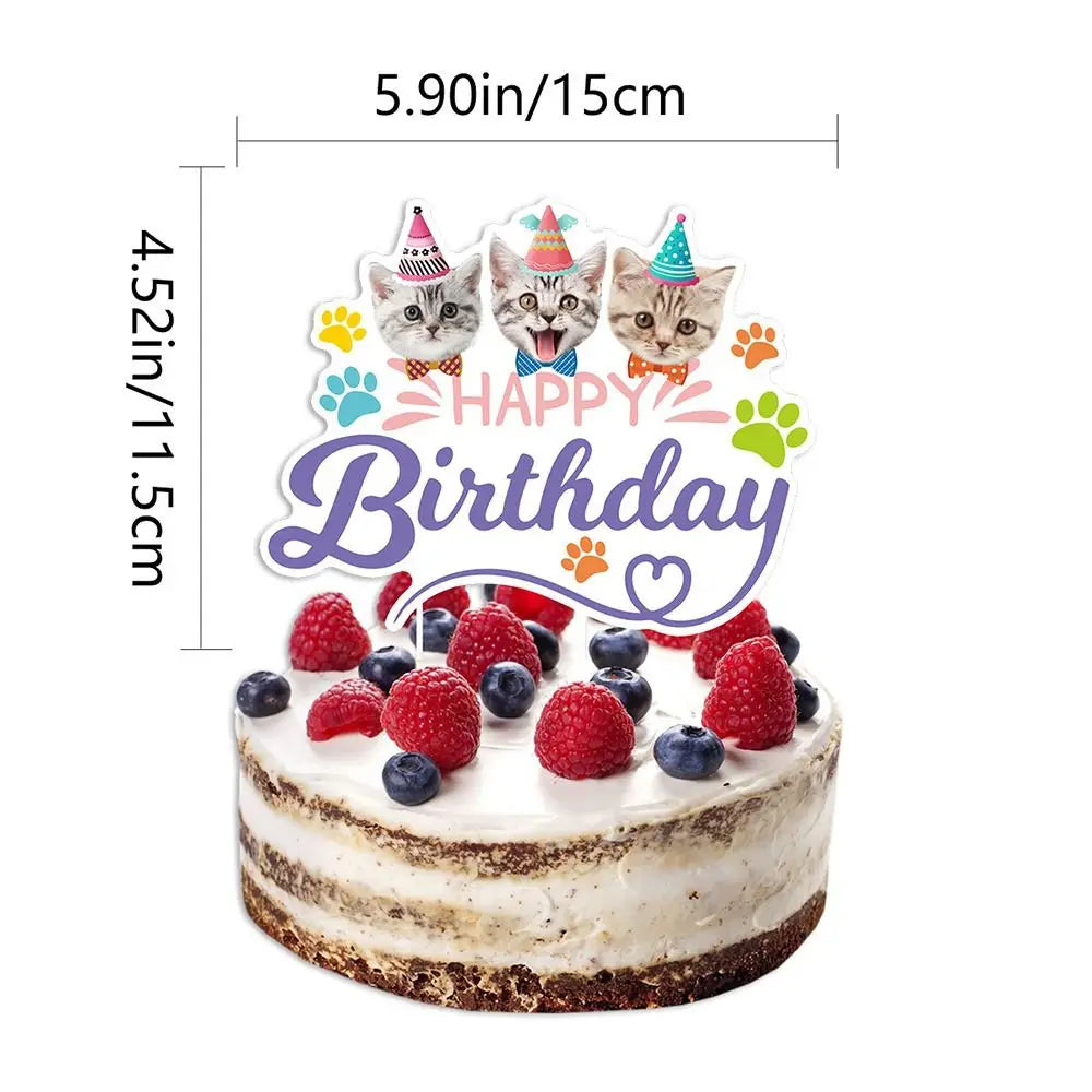 Cat Party Banner Cartoon Cat Garland Birthday Decoration
