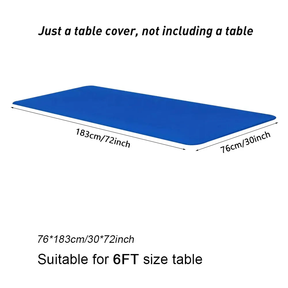 6FT Spandex Stretch Elastic Fitted Rectangle Tablecloth Fitted Tablecloth Nixie blue 6ft