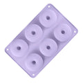 Silicone Donut Mold 6-Cavity Non-Stick Flexible Baking Pan Silicone Baking Mold Nixie Purple