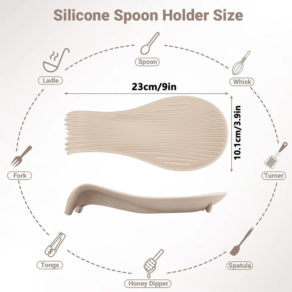Silicone Spoon Rest – Non-Slip Heat-Resistant Utensil Holder Silicone Spoon Rest Nixie
