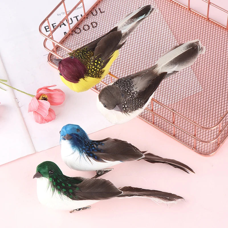 3D Artificial Foam Feather Bird Figurine – Home & Party Decor Decorative Bird Figurine Nixie