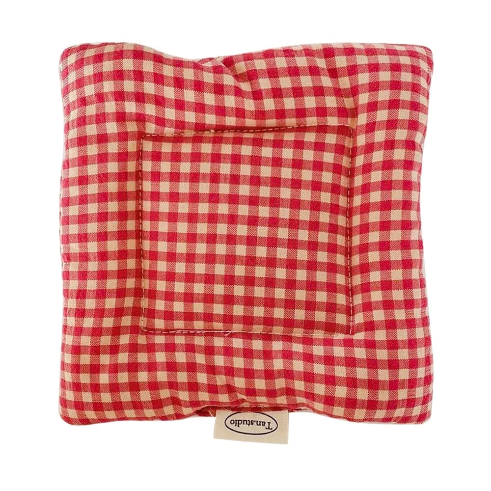 Vintage Handmade Checked Coaster Korean Style Placemat