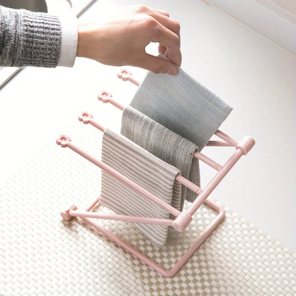 Freestanding Folding Towel Rack & Dishcloth Drying Stand Folding Towel Rack Nixie