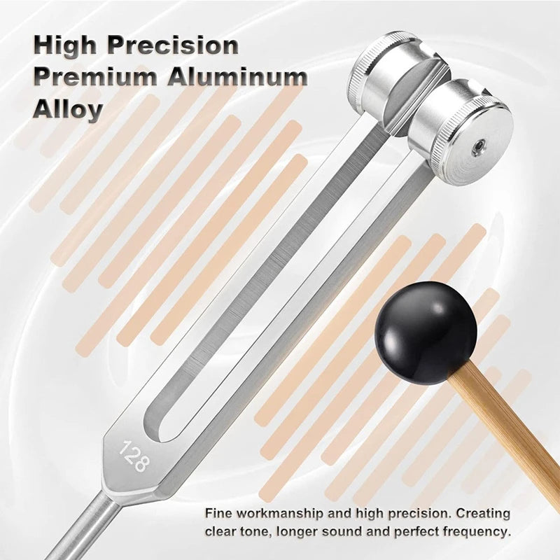 128Hz Tuning Fork Set – Aluminum Sound Therapy & Meditation Kit