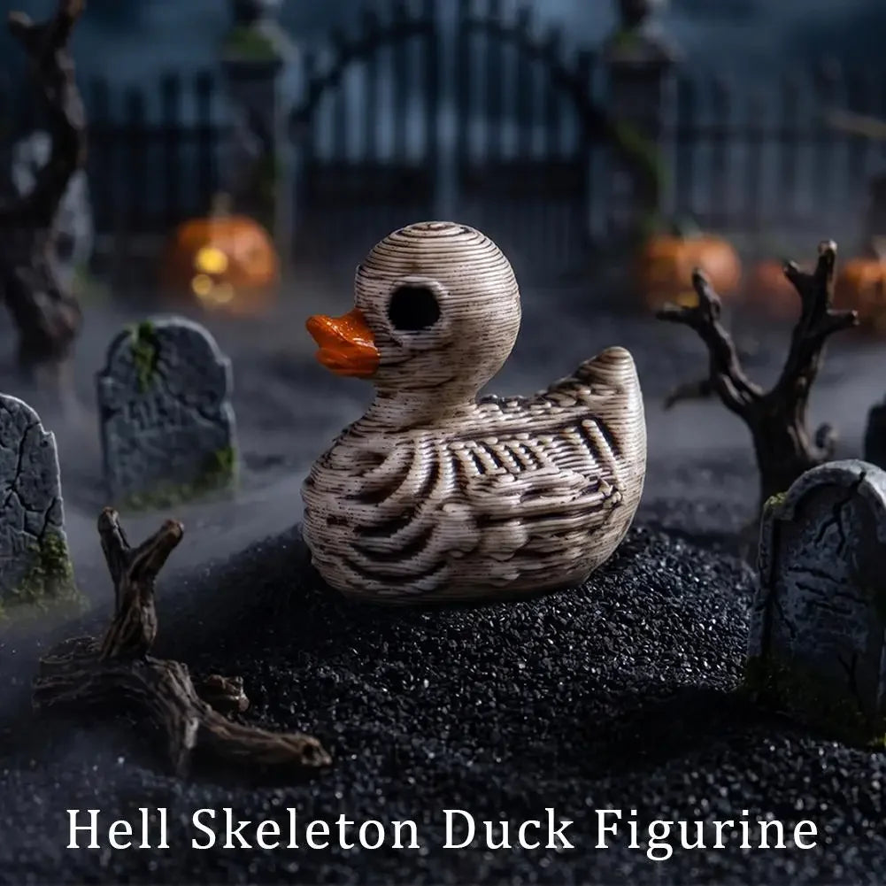 20pcs Mini Resin Skeleton Duck Gothic Halloween Decorations Halloween Resin Ornaments Nixie