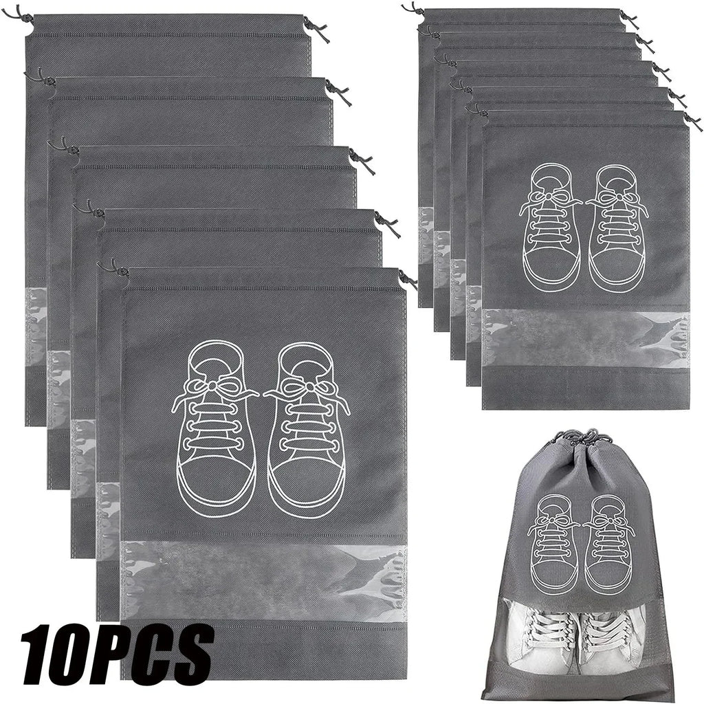 10PCS Non-Woven Drawstring Shoe Bags – Travel & Storage Shoe Storage Bags Nixie