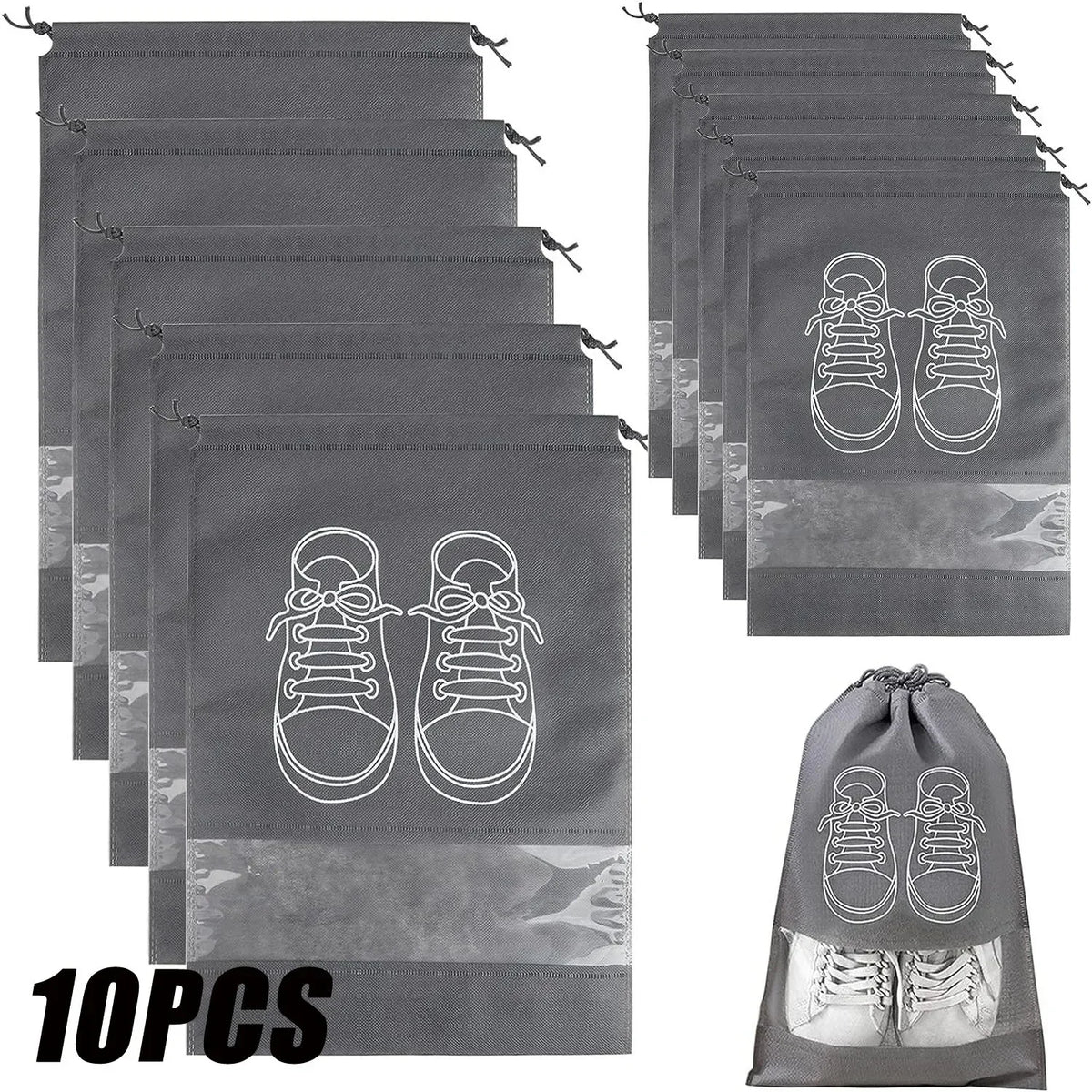 10PCS Non-Woven Drawstring Shoe Bags – Travel & Storage Shoe Storage Bags Nixie