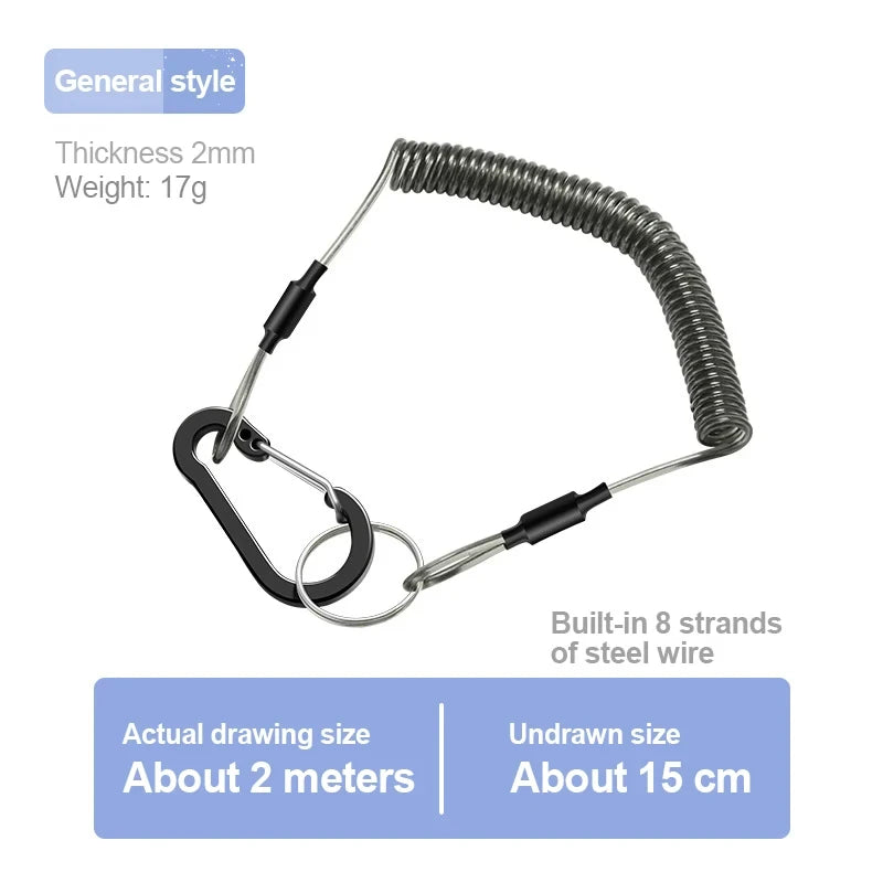 Telescopic Elastic Safety Lanyard – Anti-Lost Spring Key Ring Rope Safety Lanyard Nixie