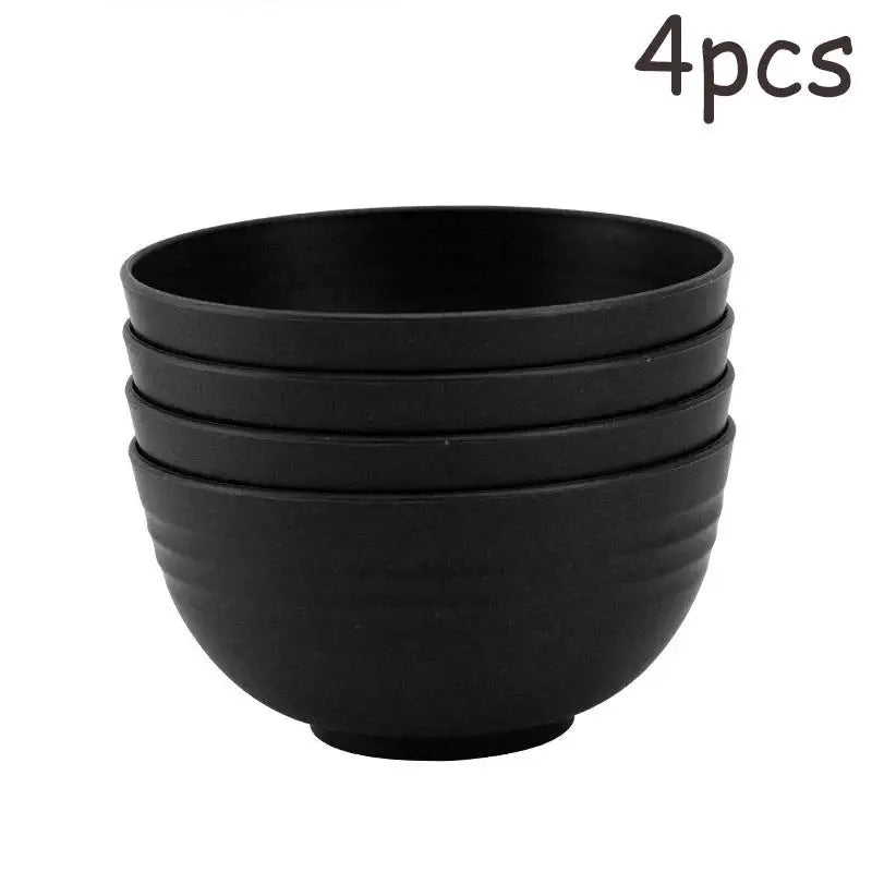 Unbreakable Black Plastic Salad Bowls 4/6/8 Pcs Microwave Safe
