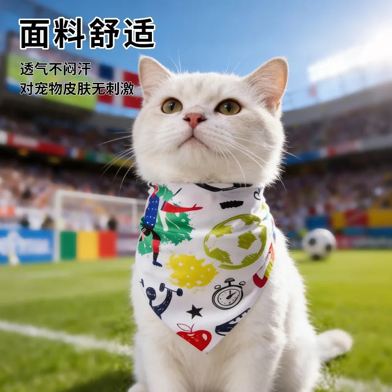 Cute Pet Triangle Bandana Bibs – Football & Color Designs Pet Bandana Bib Nixie
