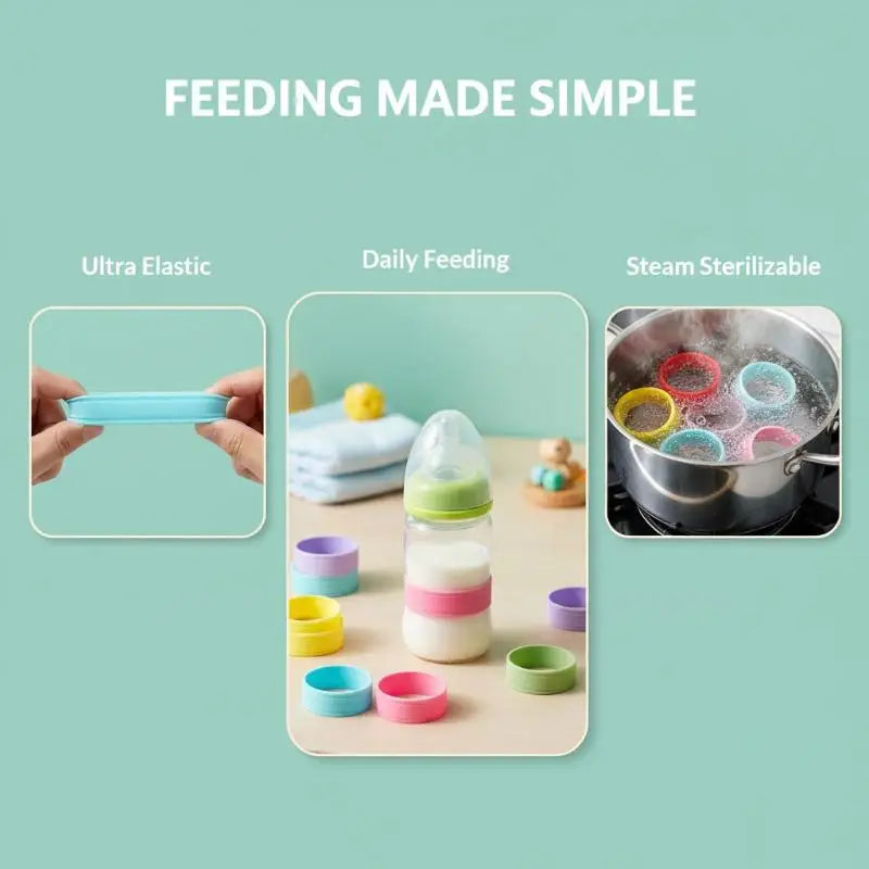 Food Grade Silicone Baby Bottle Sleeve – Non-Slip & Writable