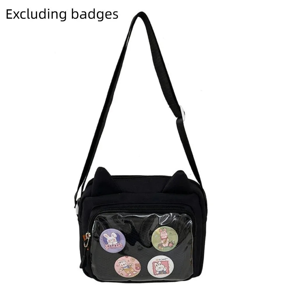Japanese Transparent Itabag Y2K Nylon Crossbody Shoulder Bag Crossbody Shoulder Bag Nixie not include badge