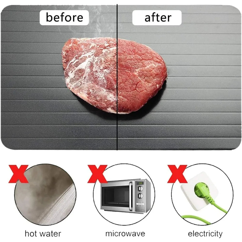 Fast Aluminum Defrost Tray – Non-Stick Meat Thawing Plate Defrost Thawing Tray Nixie