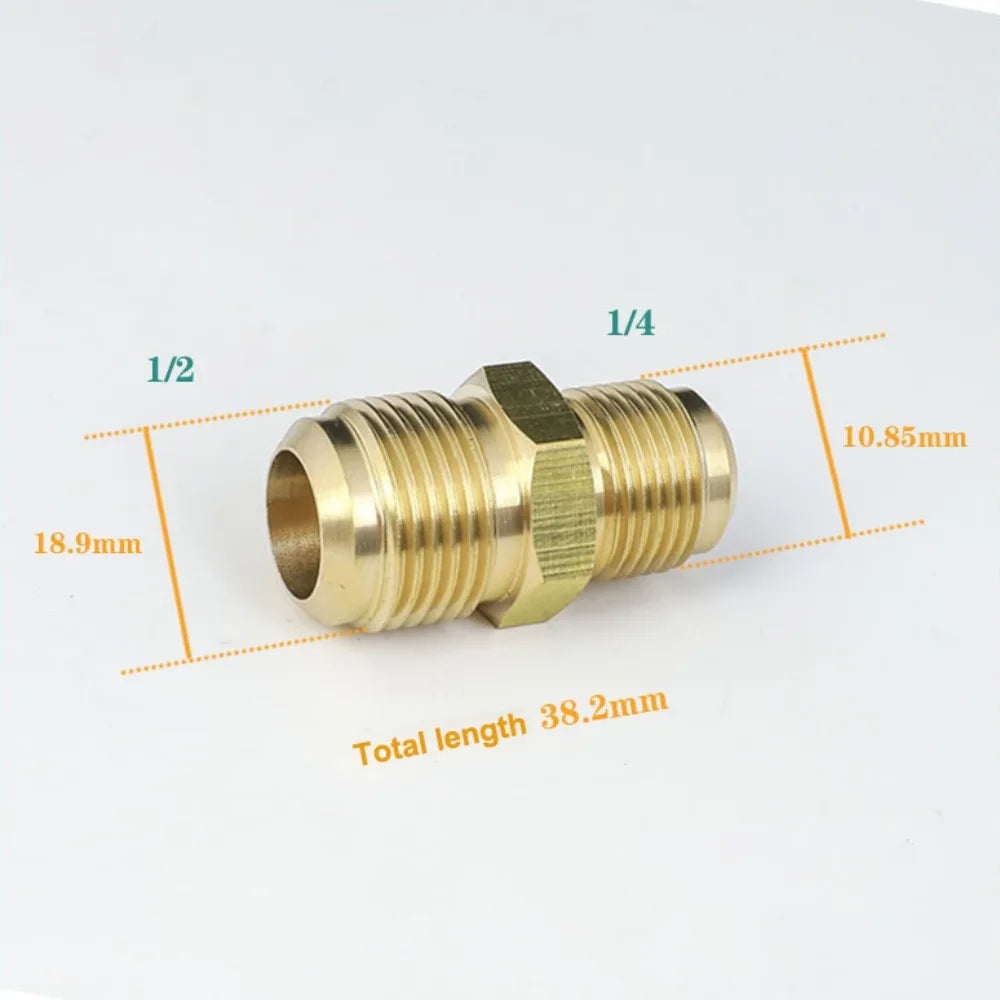 Brass Male-to-Male Pipe Fitting | 45° Flare Gas Adapter 1/4"–3/4" Brass Pipe Fitting Nixie 1-4- to 1-2-