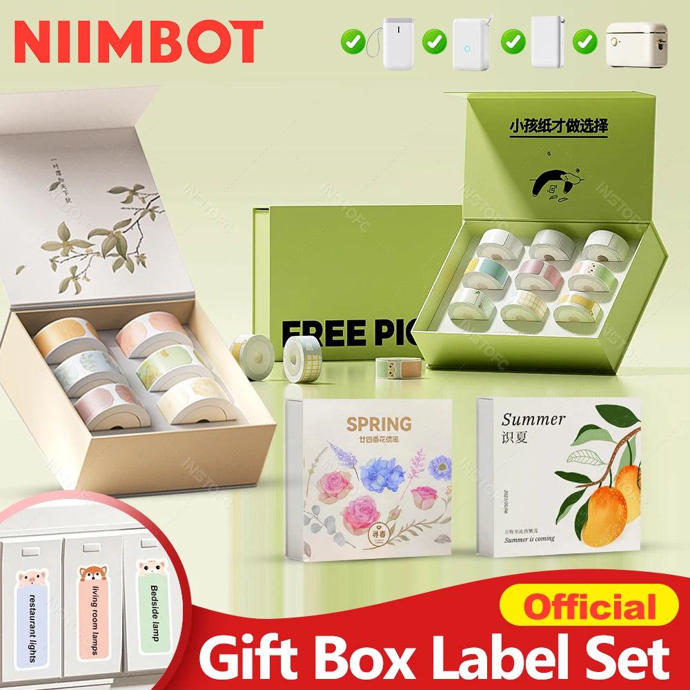 Niimbot Gift Box Label Rolls – Colorful Stickers for D11 D110 D101 Thermal Label Rolls Nixie