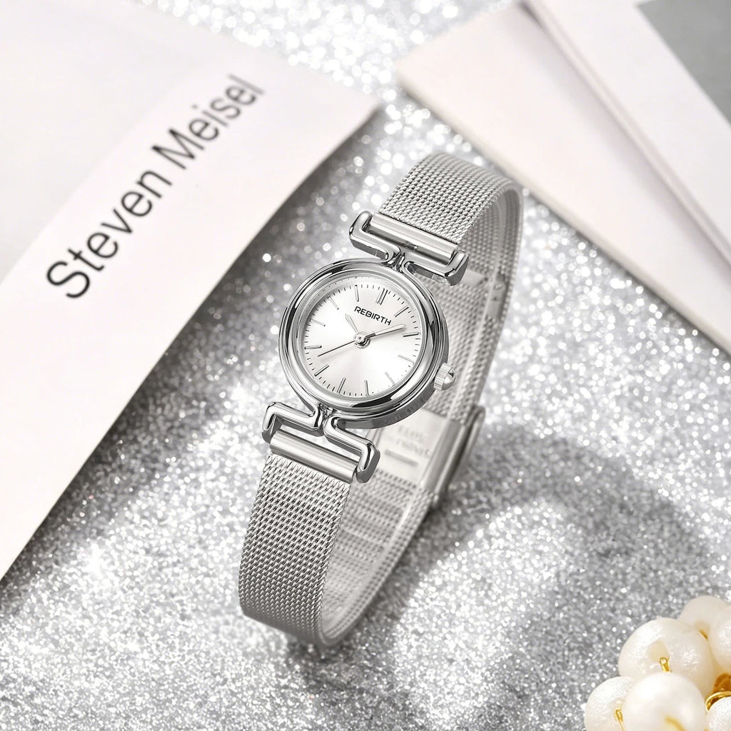 REBIRTH Simple Casual Quartz Watch – Alloy, Numberless Dial Quartz Wristwatch Nixie