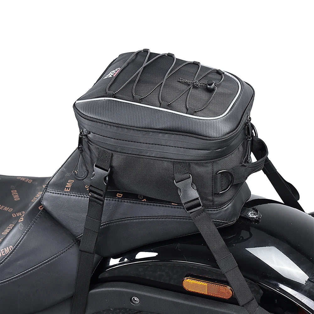 KEMITOUR Expandable Motorcycle Tail Bag 7-12L Rear Seat Luggage Motorcycle Tail Bag Nixie