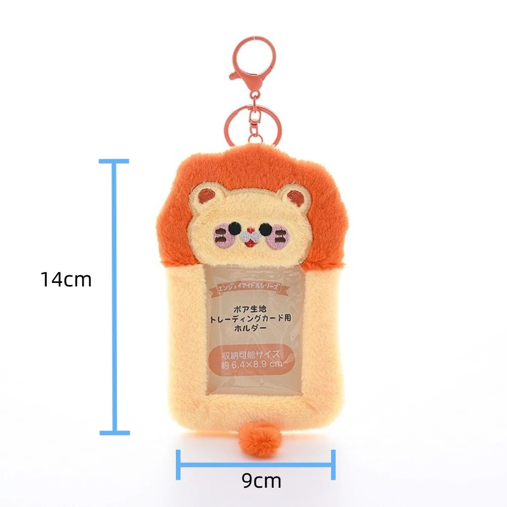 Cartoon Plush Photocard Holder with Keychain – Kpop Sleeve Photocard Holder Nixie