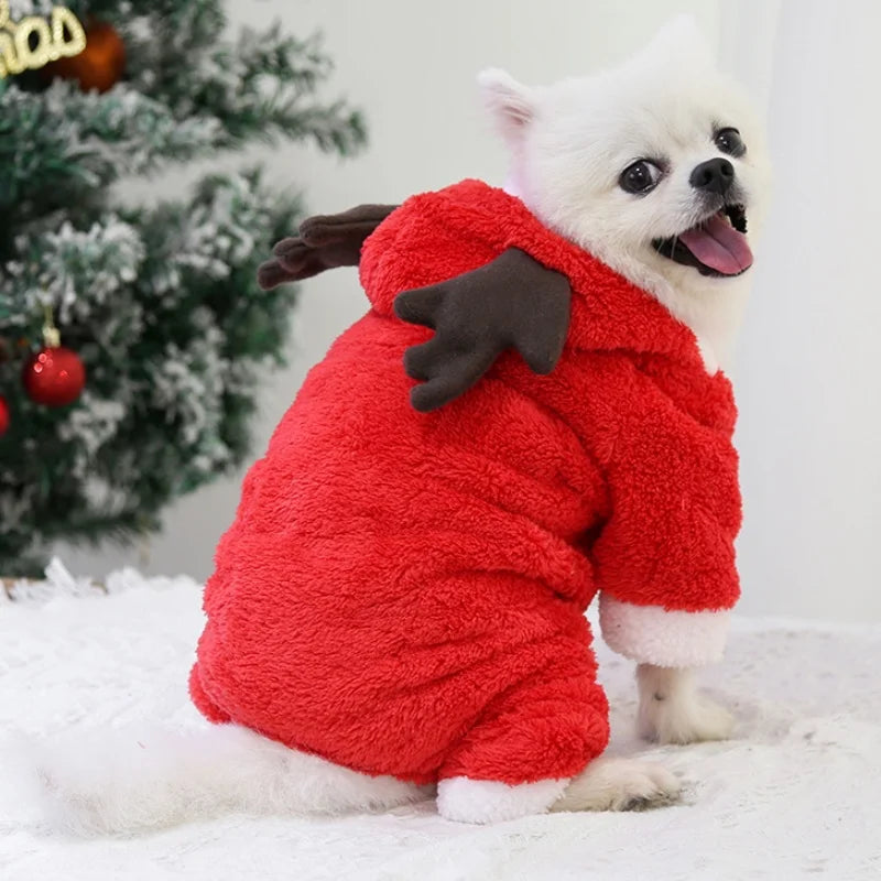 Winter Fleece Dog & Cat Jumpsuit – Warm Christmas Pet Pajamas Pet Jumpsuit Nixie