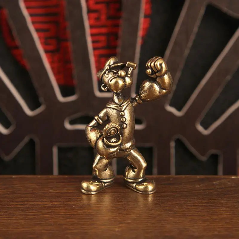 Popeye Sailor Man Brass Figurine Desk Decor Ornament 1-2PCS Brass Collectible Figurine Nixie