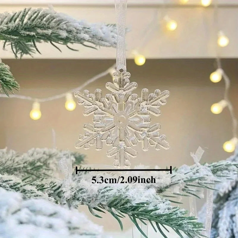10-Pack Clear Acrylic Snowflake Christmas Ornaments | Xmas Decor Christmas Ornaments Nixie