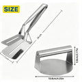 Smash Burger Press & Steak Tongs Set – Heavy-Duty Stainless Steel BBQ Burger Press Set Nixie 2 PCS-SET