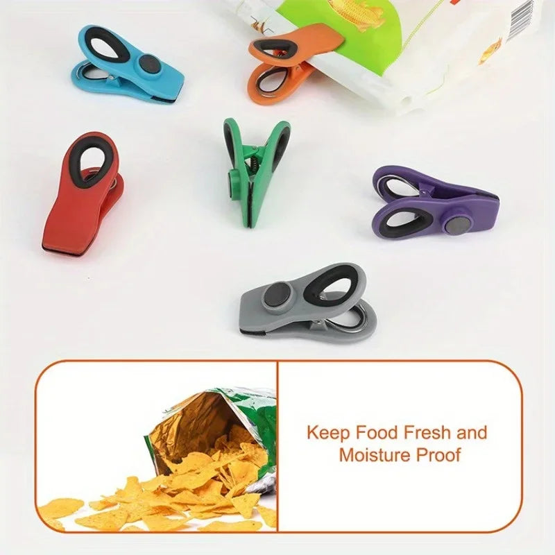 Magnetic Bag Clips Reusable Food Sealing Clips – 3/6 Pack Food Storage Clips Nixie