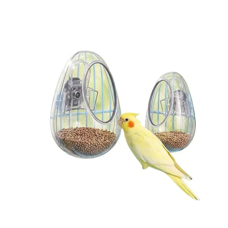 Anti-Splash Transparent Parrot Bird Feeder Cup | Cage Mount Bird Cage Feeder Nixie