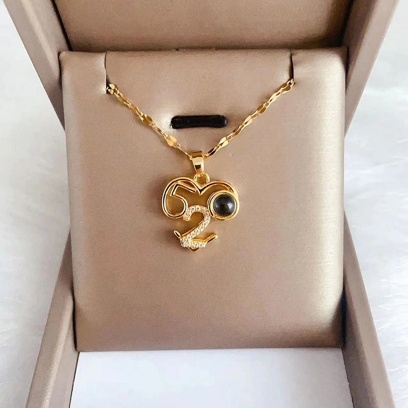 Women's Projection Pendant Necklace – I Love You Clavicle Chain Pendant Necklace Nixie