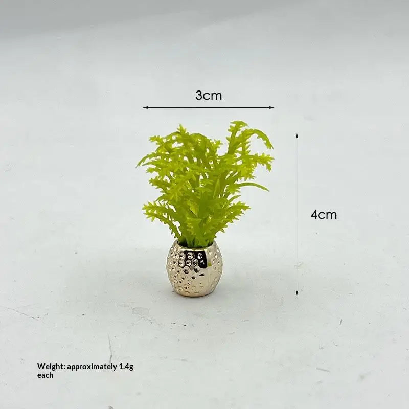 5Pcs 1:12 Dollhouse Mini Potted Plants Miniature Garden Decor Dollhouse Miniature Decor Nixie