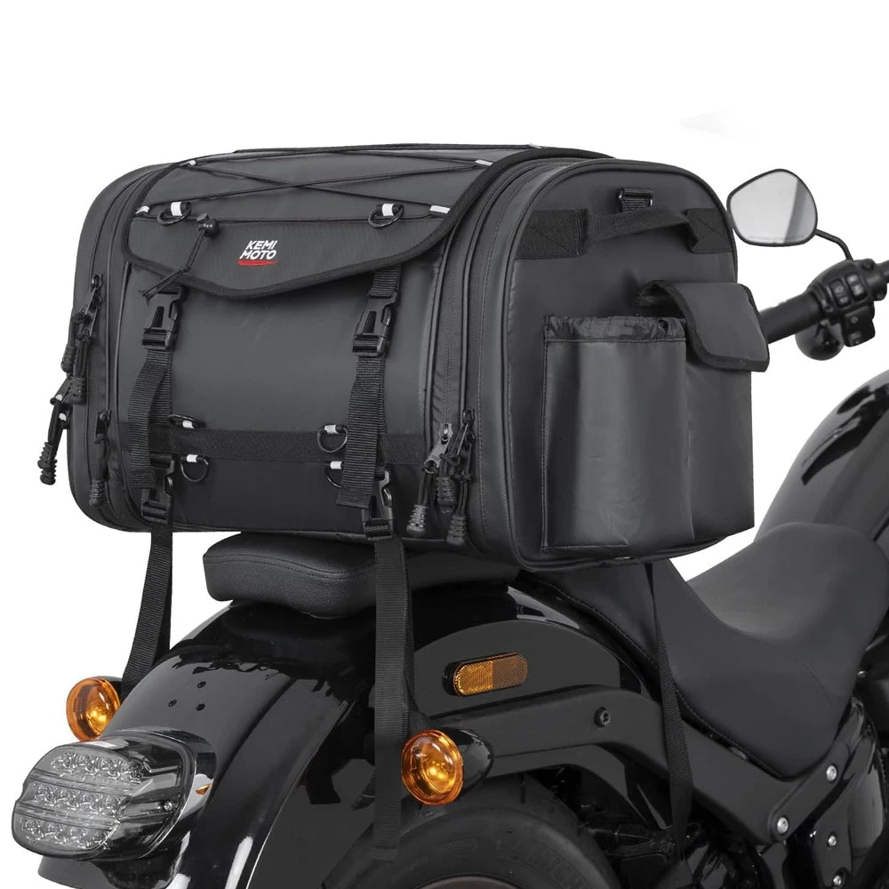KEMITOUR Expandable Motorcycle Tail Bag – Waterproof PVC Pannier Motorcycle Tail Bag Nixie 30-45L