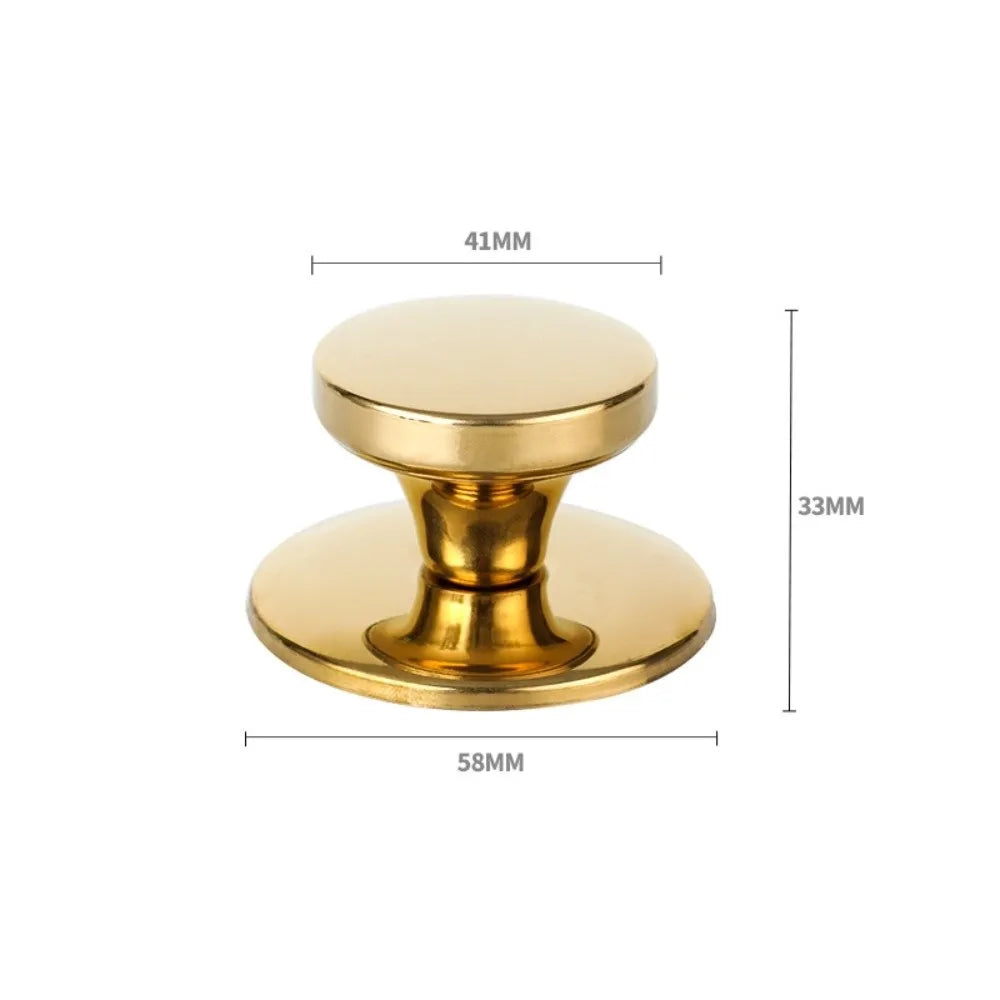 Stainless Steel Pot Lid Knob – Universal Heat-Resistant Handle Cookware Lid Knob Nixie S Gold Flat