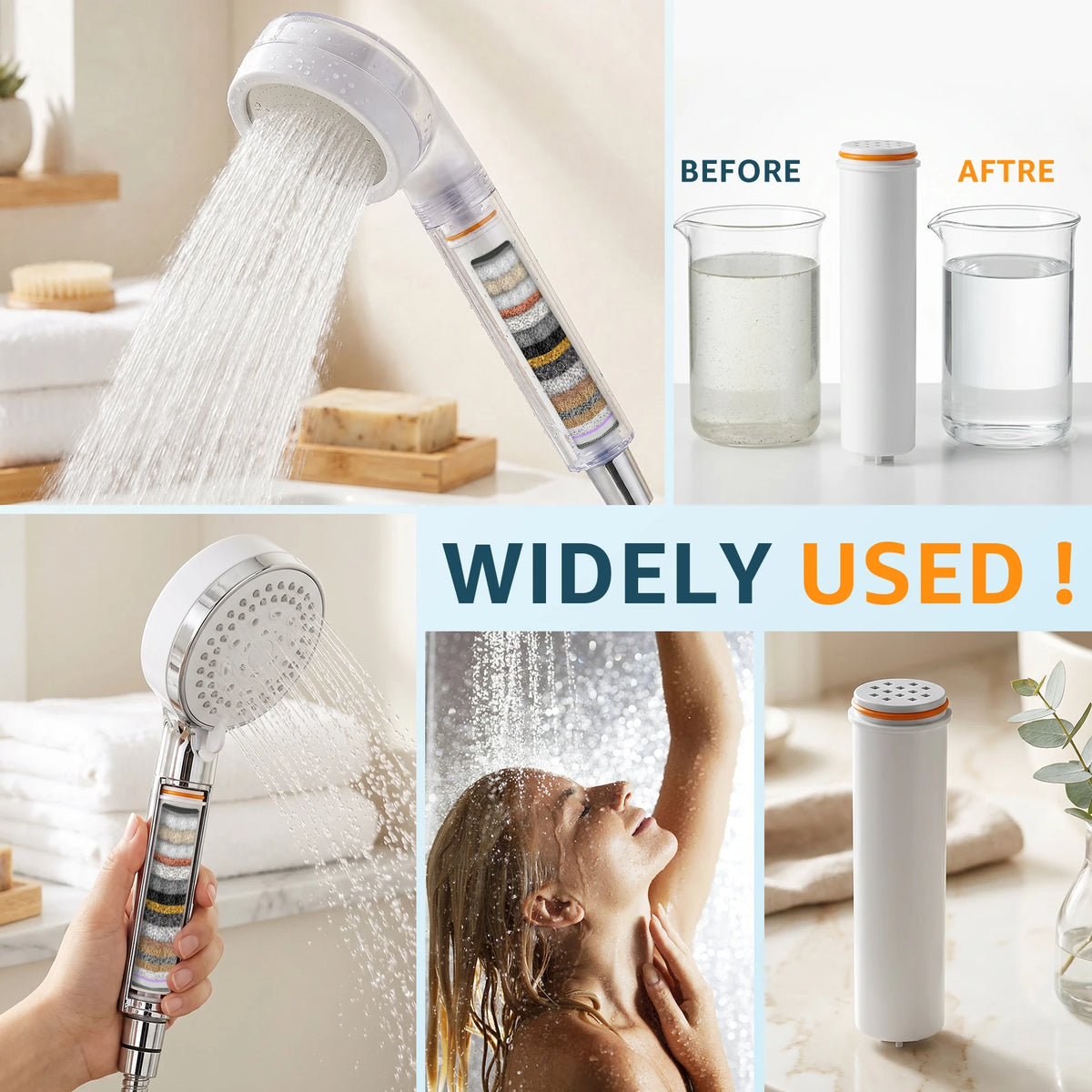 Shower Head Replacement Filter Cartridges 2/4 Pack | Nixie Shower Filter Cartridge Nixie