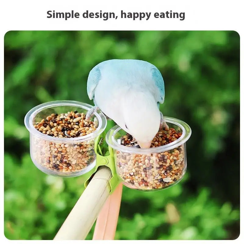 Parrot Feeder Cup with Clip – Bird Cage Food & Water Bowl Bird Cage Feeder Nixie