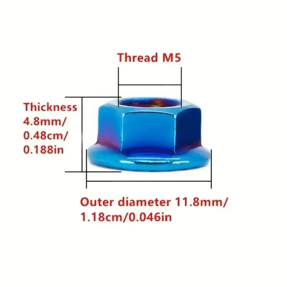 M5–M10 Stainless Steel Blue Flange Hex Locking Nuts – 12 Pack Flange Hex Locking Nuts Nixie