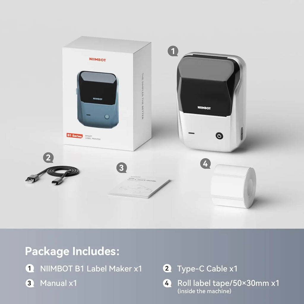 NiiMBOT B1 Portable Bluetooth Thermal Label Printer 2 Inch
