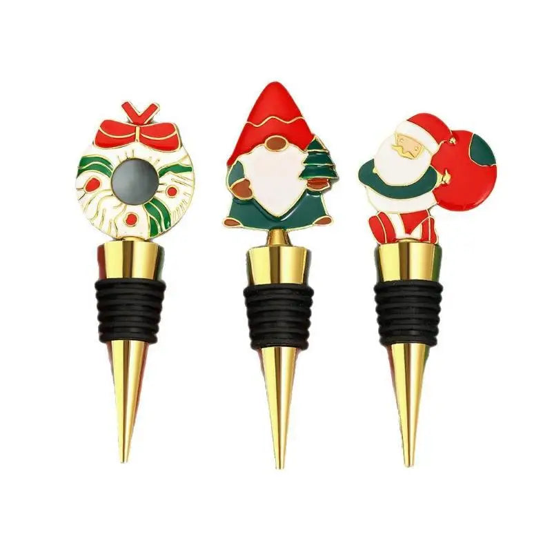 Christmas Wine Stopper – Festive Zinc Alloy & Silicone Seal Wine Bottle Stopper Nixie